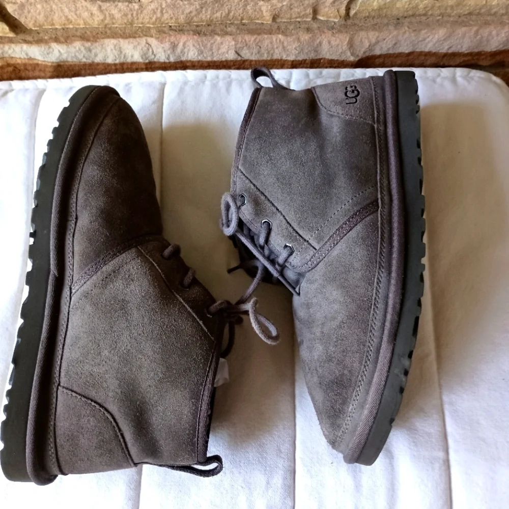 UGG NEUMEL BOOT CHARCOAL GREY SUEDE WOOL LINED CHUKKA SHOE MEN US 11